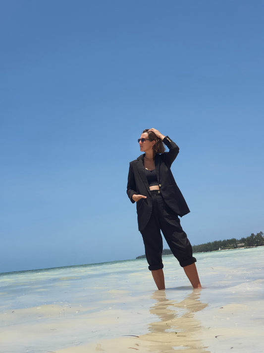 BLVCK LINEN-COTTON SUIT